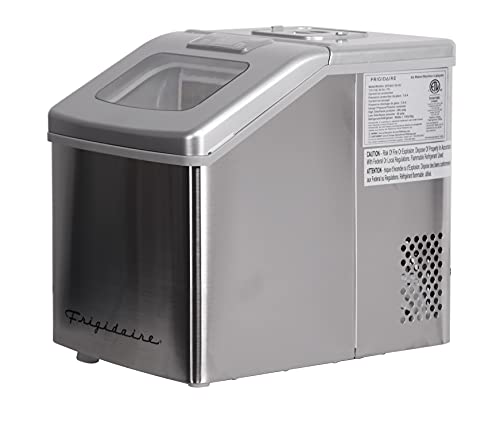 FRIGIDAIRE EFIC452-SS 40 Lbs Extra Large Clear Maker, Stainless Steel, Makes Square Ice