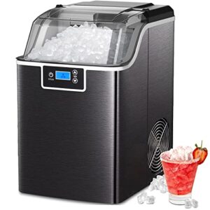 nugget ice maker countertop with soft & chewable pellet ice crushed ice countertop portable pellet ice machine 44lbs/24h, 2 minutes per round and 45db for home/kitchen/office/bar/party