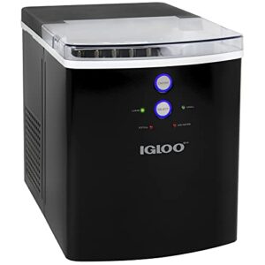 igloo large-capacity automatic portable electric countertop ice maker machine, 33 pounds in 24 hours, 9 ice cubes ready in 7 minutes, with ice scoop and basket, illuminated led lights