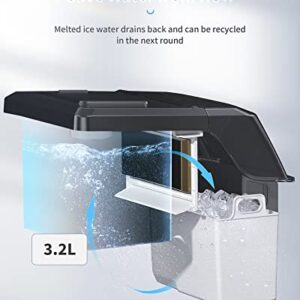 ecozy Portable Ice Makers Countertop, 44lbs Per Day, 24 Cubes Ready in 13 Mins, 2 Ways to Add Water, Self-Cleaning Ice Maker with Ice Bags/Ice Scoop/Ice Basket for Home Office Bar Party, Silver