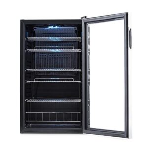 NewAir Beverage Refrigerator Cooler | 126 Cans Free Standing with Right Hinge Glass Door | Mini Fridge Beverage Organizer Perfect For Beer, Wine, Soda, And Cooler Drinks | AB-1200