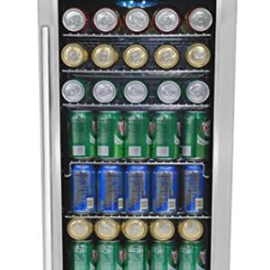 Whynter BR-130SB Beverage Refrigerator with Internal Fan – Stainless Steel 120-Can Capacity