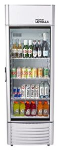 premiumlevella prf65dx single glass door merchandiser refrigerator -beverage display cooler-6.5 cu ft-silver