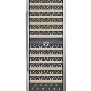 Summit Appliance SWC1966B 24" Wide Dual Zone Wine Cellar For Built-In or Freestanding Use with Glass Door with Stainless Steel Trim, Digital Thermostat, Wooden Shelving and Factory-Installed Lock