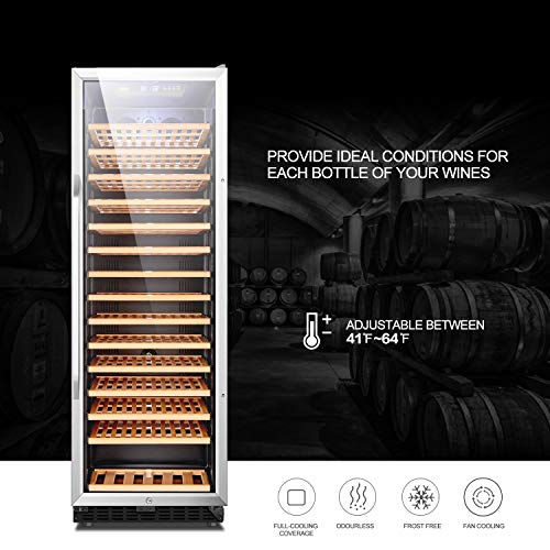 Lanbo Compressor Built-in Single Zone Wine Cooler with Safety Lock, 171 Bottles