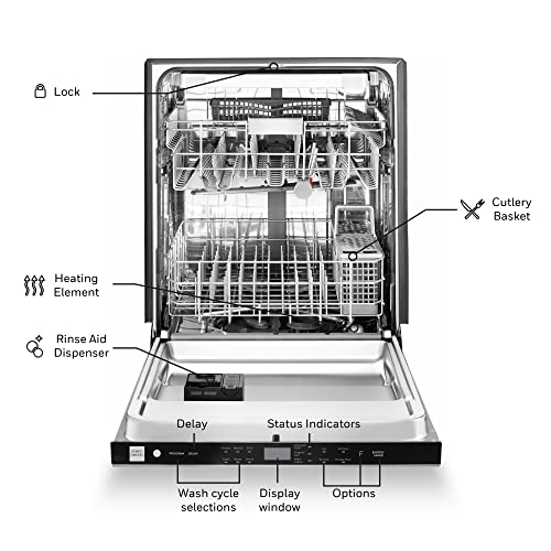 Honeywell 18 Inch Dishwasher with 8 Place settings, 6 Washing Programs, Stainless Steel Tub, UL/Energy Star- Stainless Steel