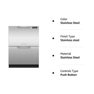 Fisher Paykel DD24DAX9N 24 Inch Drawers Full Console Dishwasher with 6 Wash Cycles, 14 Place Settings, Quick Wash, in Stainless Steel