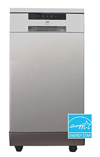 SPT SD-9263SS 18″ Wide Portable Dishwasher with ENERGY STAR, 6 Wash Programs, 8 Place Settings and Stainless Steel Tub – Stainless