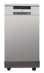 spt sd-9263ssa 18″ wide portable dishwasher with energy star, 6 wash programs, 8 place settings and stainless steel tub – stainless steel
