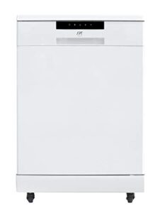 spt sd-6513wa 24″ wide portable dishwasher with energy star, 6 wash programs, 10 place settings and stainless steel tub – white