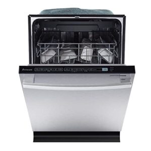 dishwasher, kalamera 24 inch built in dishwacher with 14 place settings, 6 wash cycles and 4 temperature option, energy save with low water consumption and quiet operation – stainless steel