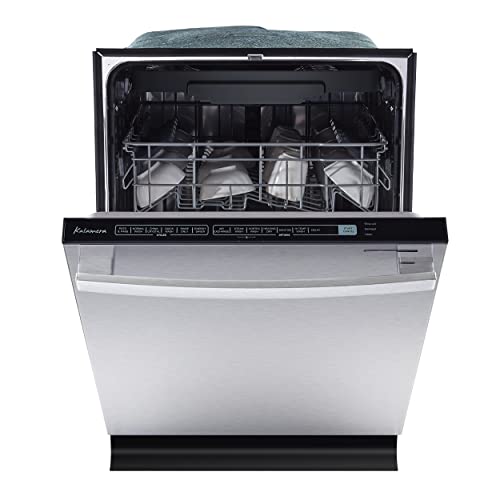 Dishwasher, Kalamera 24 inch Built in Dishwacher with 14 Place Settings, 6 Wash Cycles and 4 Temperature Option, Energy Save with Low Water Consumption and Quiet Operation - Stainless Steel