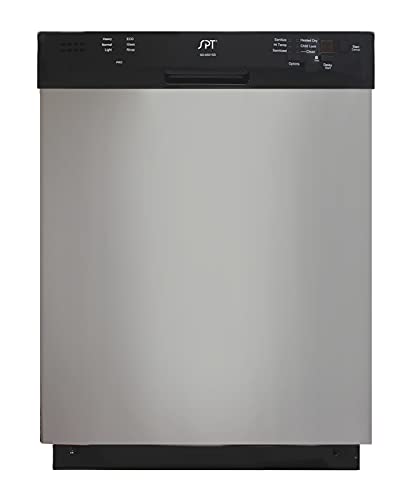 SPT SD-6501SSA 24″-wide Built-In Stainless Steel Tall Tub Dishwasher with ENERGY STAR, Heated Drying, 6 Wash Programs and 14 Plate Settings – Stainless