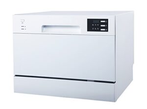 spt sd-2225dwa energy star countertop dishwasher with delay start & led – white