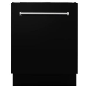 zline 24″ tallac series 3rd rack tall tub dishwasher in black matte with stainless steel tub, 51dba (dwv-blm-24)