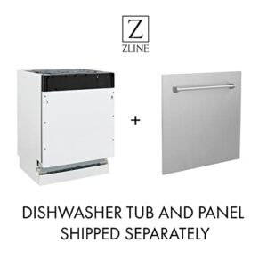 ZLINE 24" Tallac Series 3rd Rack Tall Tub Dishwasher in Black Matte with Stainless Steel Tub, 51dBa (DWV-BLM-24)