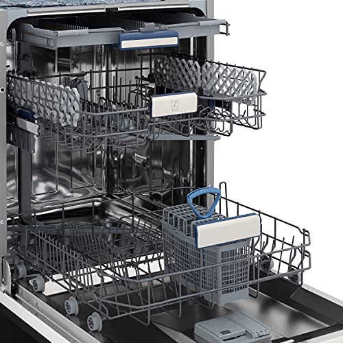 ZLINE 24" Tallac Series 3rd Rack Tall Tub Dishwasher in Black Matte with Stainless Steel Tub, 51dBa (DWV-BLM-24)