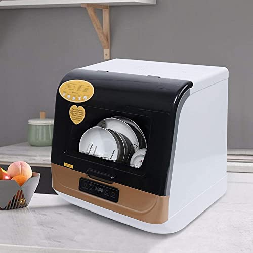 Portable Countertop Dishwasher, Compact Dishwasher with 3 Washing Programs, Hot Air Drying, Mini Dishwasher Portable Dishwasher for Small Apartments, Dorms and RVs - Water Pipe Included