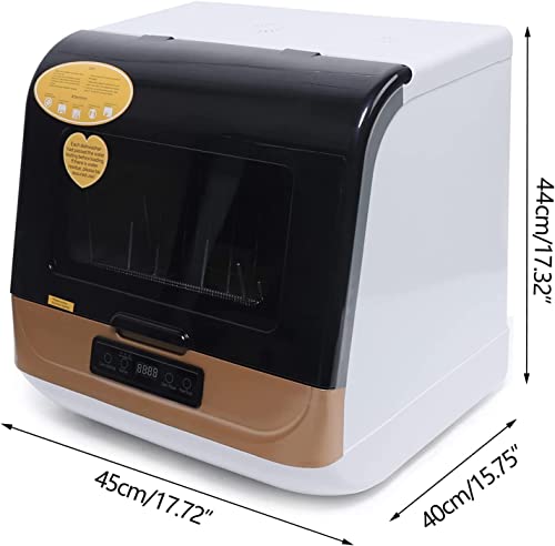 Portable Countertop Dishwasher, Compact Dishwasher with 3 Washing Programs, Hot Air Drying, Mini Dishwasher Portable Dishwasher for Small Apartments, Dorms and RVs - Water Pipe Included