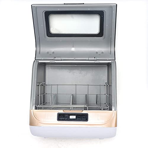 Portable Countertop Dishwasher, Compact Dishwasher with 3 Washing Programs, Hot Air Drying, Mini Dishwasher Portable Dishwasher for Small Apartments, Dorms and RVs - Water Pipe Included