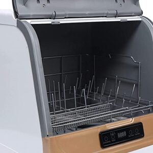 Portable Countertop Dishwasher, Compact Dishwasher with 3 Washing Programs, Hot Air Drying, Mini Dishwasher Portable Dishwasher for Small Apartments, Dorms and RVs - Water Pipe Included