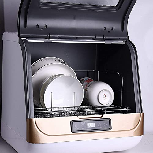 Portable Countertop Dishwasher, Compact Dishwasher with 3 Washing Programs, Hot Air Drying, Mini Dishwasher Portable Dishwasher for Small Apartments, Dorms and RVs - Water Pipe Included