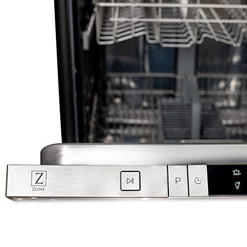 ZLINE 24 in. Top Control Dishwasher in Custom Panel Ready with Stainless Steel Tub