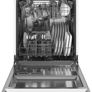 GE GPT225SGLWW 24" Energy Star Fully Integrated Portable Dishwasher with 12 Place Settings Autosense Cycle and Piranha Hard Food Disposer in White