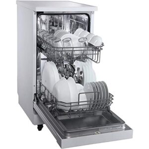 Danby DDW1805EWP 18 inch Portable Dishwasher with 8 Place Setting Capacity; 4 Wash Cycles; Energy Star Certified; Adjustable Upper Rack; in White