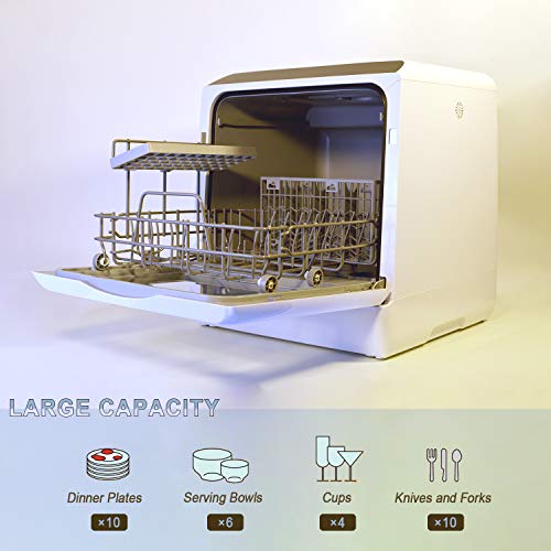 YOOYIST Portable Countertop Dishwasher, 5-Liter Built-in Water Tank, Suitable For Glass and Fruit Wash