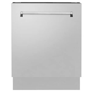 zline 24″ tallac series 3rd rack tall tub dishwasher in stainless steel, 51dba (dwv-24) (304 stainless steel)