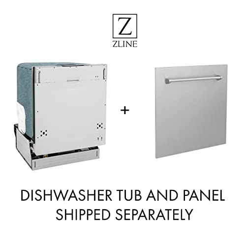ZLINE 24 in. Top Control Dishwasher in Snow Finish Stainless Steel 120-Volt with Stainless Steel Tub and Traditional Style Handle