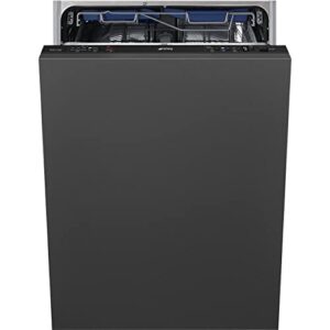 smeg fully integrated built-in panel ready dishwasher with 13 place settings, 10 wash cycles, 7 temperatures, 24-inches