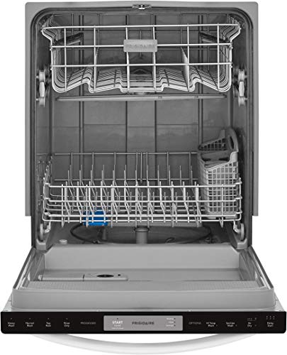 Frigidaire FFID2426TW 24 Energy Star Certified Built-In Dishwasher with OrbitClean Spray Arm Heated Dry 4 Cycles Delay Start and 14 Place Settings in White