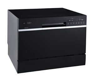 edgestar dwp62bl 6 place setting energy star rated portable countertop dishwasher – black