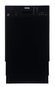 danby 18 inch built in dishwasher, 8 place settings, 6 wash cycles and 4 temperature + sanitize option, energy star rated with low water consumption and quiet operation – black (ddw1804eb)