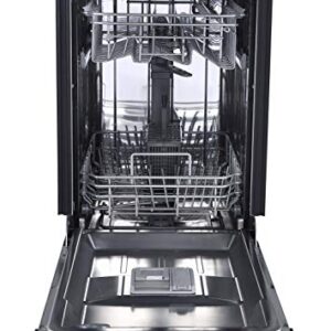 Danby 18 Inch Built in Dishwasher, 8 Place Settings, 6 Wash Cycles and 4 Temperature + Sanitize Option, Energy Star Rated with Low Water Consumption and Quiet Operation - Black (DDW1804EB)