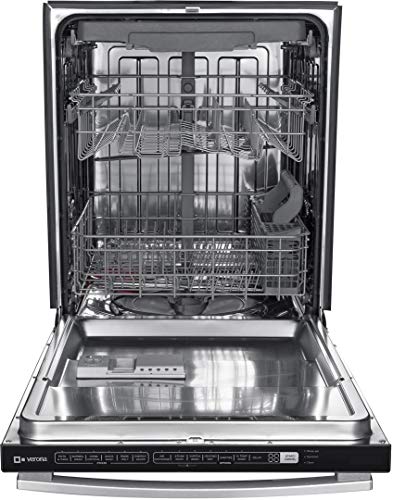 Verona VEDW24TSS 24 Inch Built In Dishwasher Touch Control 6 Wash Cycles 16 Place Settings, Stainless Steel