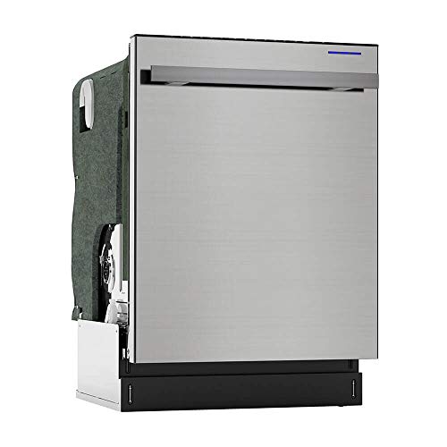 Sharp SDW6757ES Slide-In Dishwasher, Stainless Steel Finish, 24" Wide, Soil Sensors, Premium White LED Interior Lighting, Smooth Glide Rails, Heated Dry Option, Responsive Wash Cycles, Power Wash Zone
