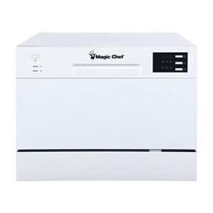 magic chef energy star 6-place setting mcscd6w5 6 plate countertop dishwasher, white, household
