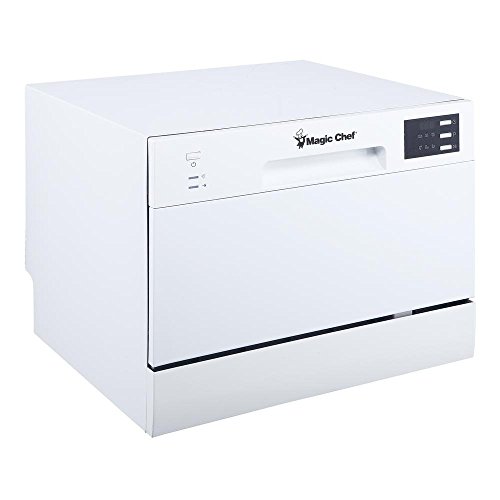 Magic Chef Energy Star 6-Place Setting MCSCD6W5 6 Plate Countertop Dishwasher, White, household