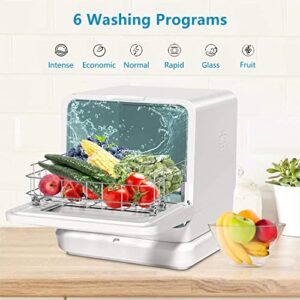 Countertop Dishwasher, Portable Dishwasher with Water Tank and Air-Dry Function