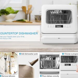 Countertop Dishwasher, Portable Dishwasher with Water Tank and Air-Dry Function