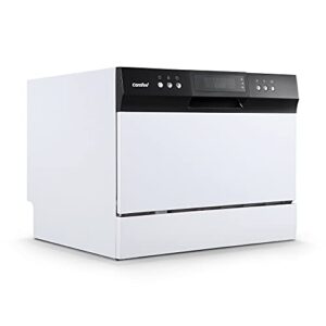 comfee cdc22p1aww dishwasher, white and black
