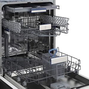 24" Top Control Tall Tub Dishwasher in Custom Panel Ready with Stainless Steel Tub and 3rd Rack (DWV-24) (Black Stainless Steel)