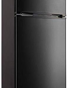 RCA RFR741-BLACK Apartment Size-Top Freezer-2 Door Fridge-Adjustable Thermostat Control-Black-7.5 Cubic Feet