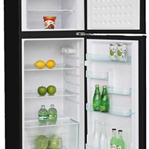 RCA RFR741-BLACK Apartment Size-Top Freezer-2 Door Fridge-Adjustable Thermostat Control-Black-7.5 Cubic Feet