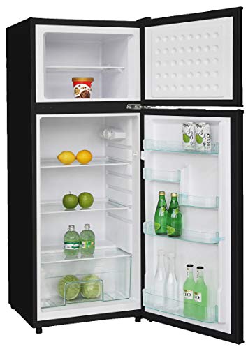 RCA RFR741-BLACK Apartment Size-Top Freezer-2 Door Fridge-Adjustable Thermostat Control-Black-7.5 Cubic Feet