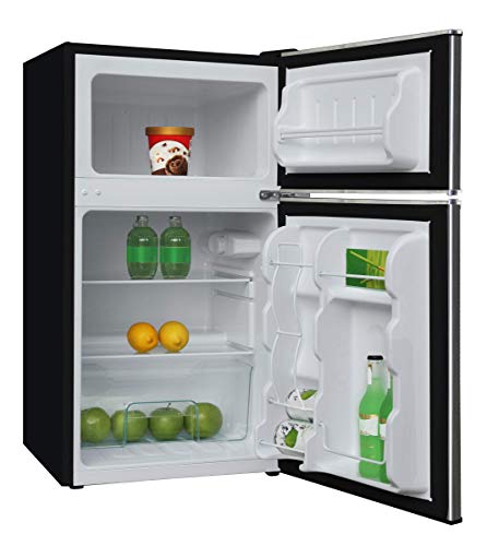 Frigidaire EFR341, 3.2 cu ft 2 Door Fridge and Freezer, Platinum Series, Stainless Steel, Double