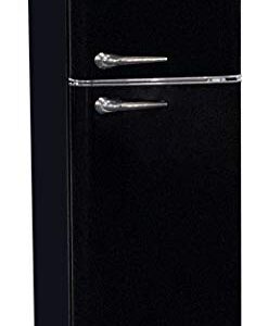 FRIGIDAIRE EFR756-BLACK EFR756, 2 Door Apartment Size Retro Refrigerator with Top Freezer, Chrome Handles, 7.5 cu ft, Black